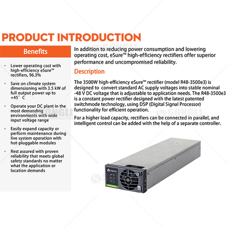 vertiv r48 3500e3 48v high efficiency telecom power rectifier module vertiv r48 3500e3 48v high efficiency telecom power rectifier module