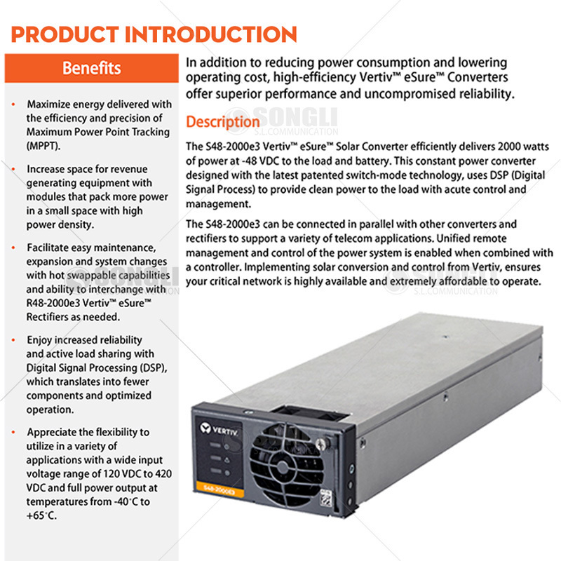 vertiv s48 2000e3 48v high efficiency telecom power rectifier module vertiv s48 2000e3 48v high efficiency telecom power rectifier module